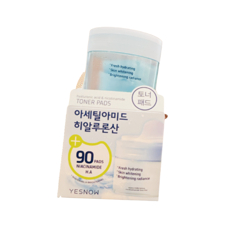 YESNOW (Blue) Hyaluronic Acid & Nicotinamide Toner Pads 90pc