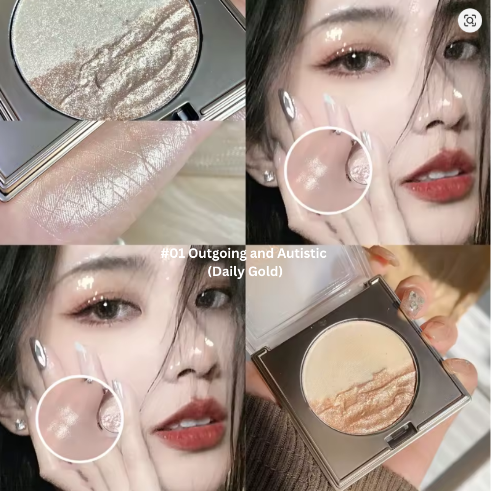Herorange highlighting contouring powder 3.6g #01 Outgoing and Autistic (Daily Gold)
