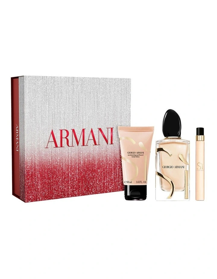 Giorgio Armani Si Eau De Parfum 3pc Giftset (100ml EDP 10ml EDP 50ml Body Lotion)