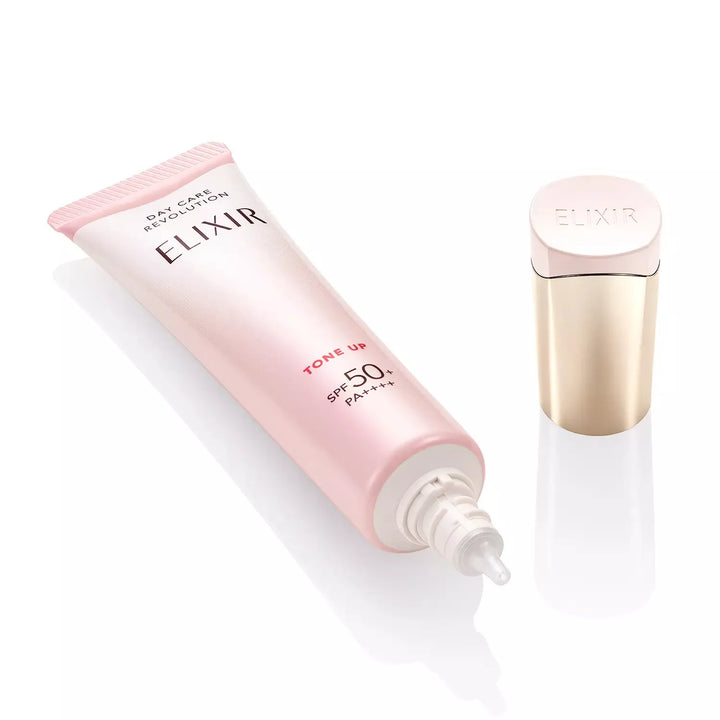Shiseido Elixir Day Care Revolution Brightening Suncreen SPF 50+ PA++++ PINK