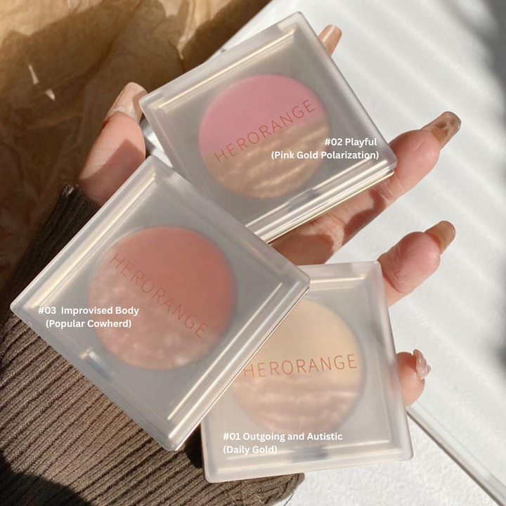 Herorange highlighting contouring powder3.6g #02 Playful (Pink Gold Polarization)