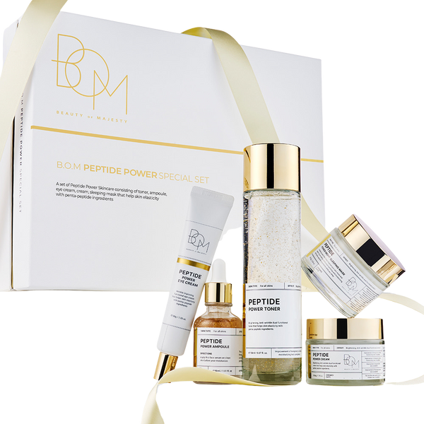 Beauty of Majesty BOM PEPTIDE POWER GIFT SET 5P TONER : 150g/AMPOULE : 30ml/ CREAM : 50g/MASK : 75g/EYE CREAM : 30g