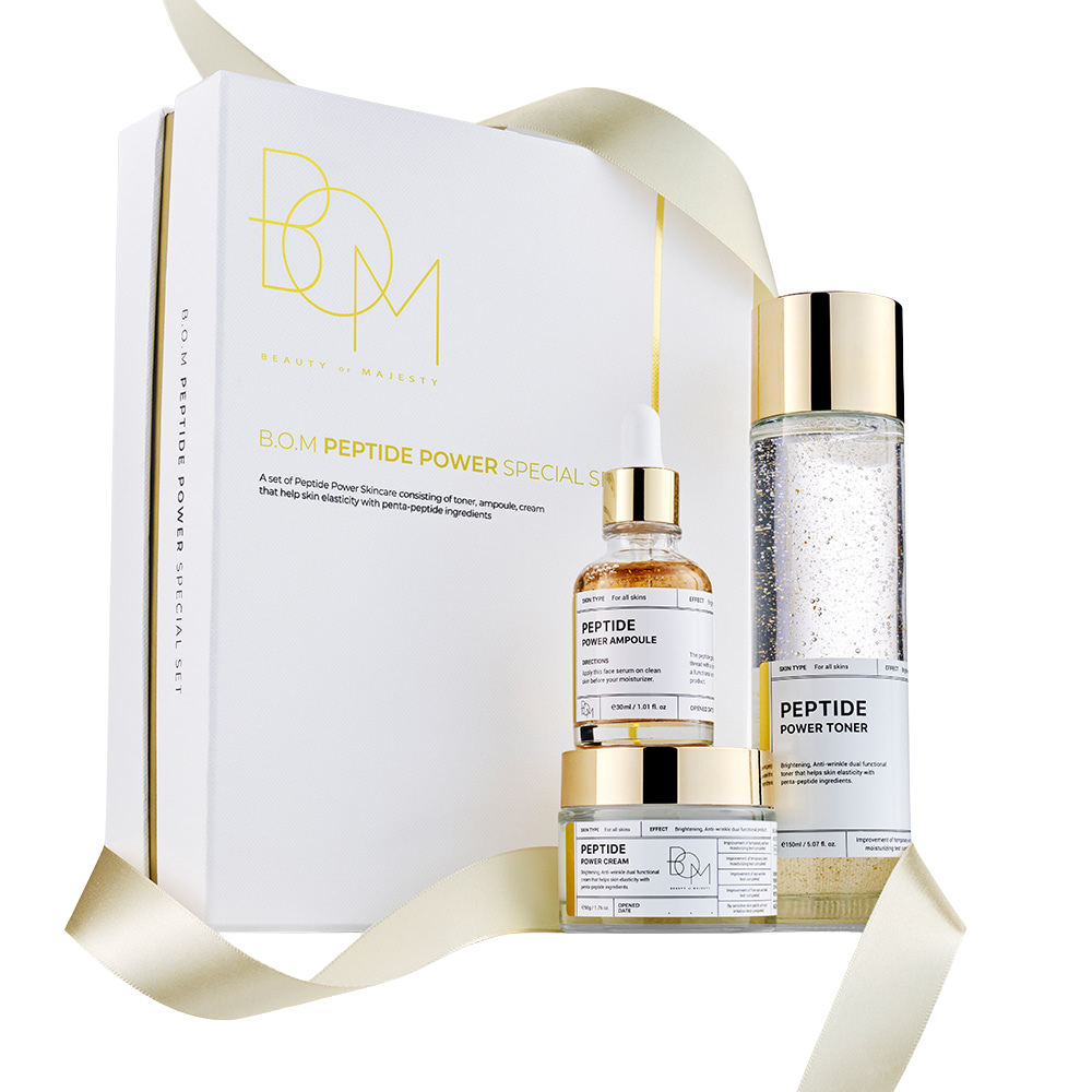 Beauty of Majesty BOM PEPTIDE POWER GIFT SET 3P TONER : 150g/AMPOULE : 30ml/CREAM : 50g
