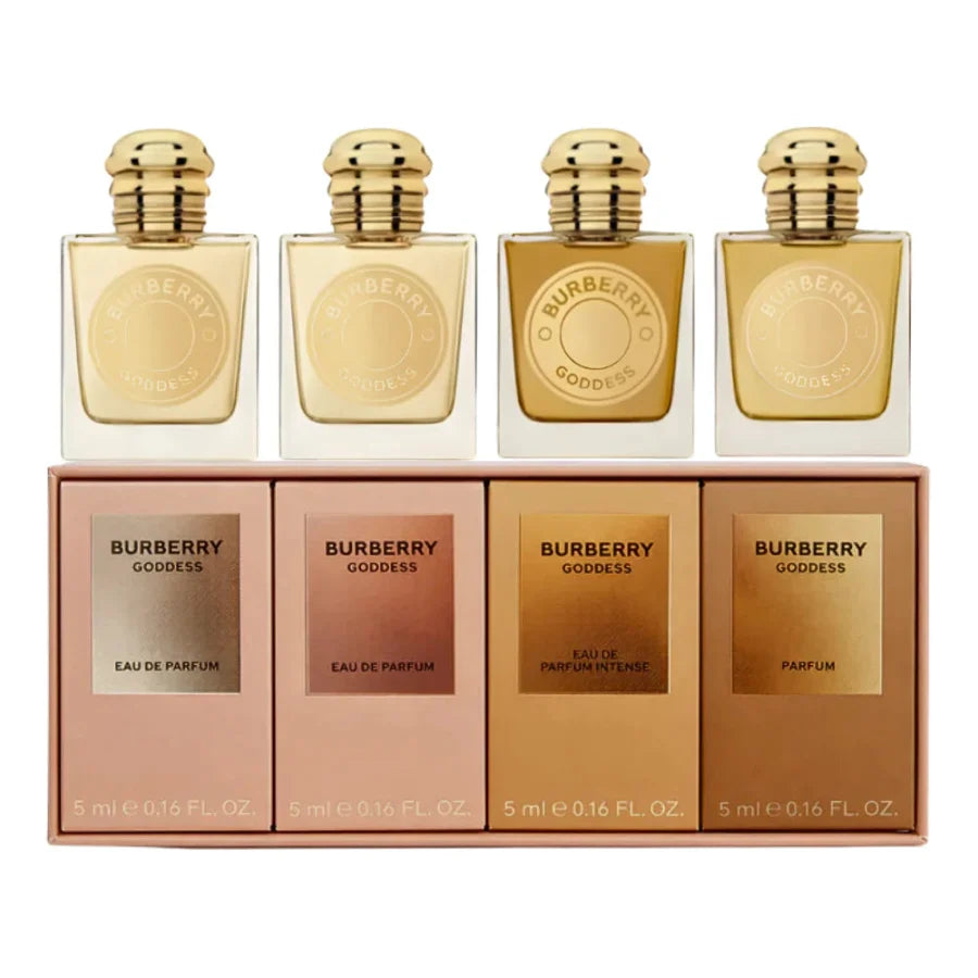 BURBERRY GODDESS 4 Piece mini Giftset (2x5ml EDP, 1x5ml intense, 1x5ml PARFUM)