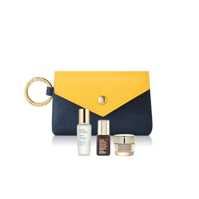 Estee Lauder Yellow Pouch 3 Piece Gift pack Giftset