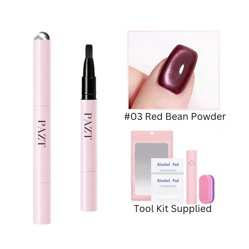 PAZT #03 Red Bean Powder - 6-in-1 Multi-Function Nail Gel: Base, Reinforce, Builder, Leveling, Nail Tip & Rhinestone Glue, Self-Leveling