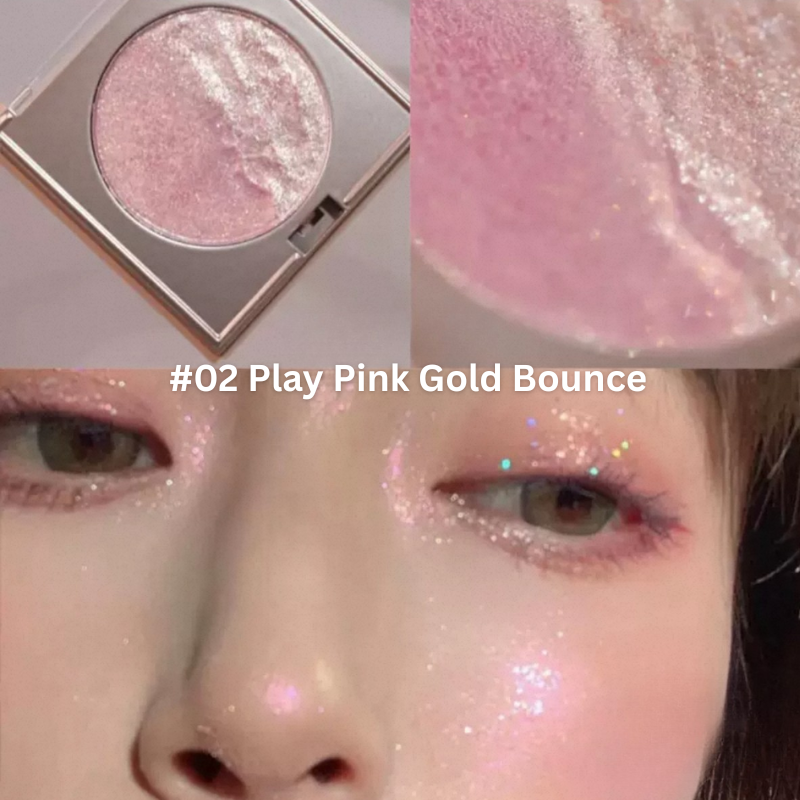 HERORANGE Contour Pallet | Dual Color | High Gloss | Pearl Sparkle #02 Play Pink Gold Bounce