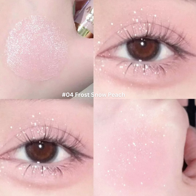 KAKASHOW Liquid Eyeshadow Pearl Matte Earth Tone Brightening Contouring For Women #04 Frost Snow Peach