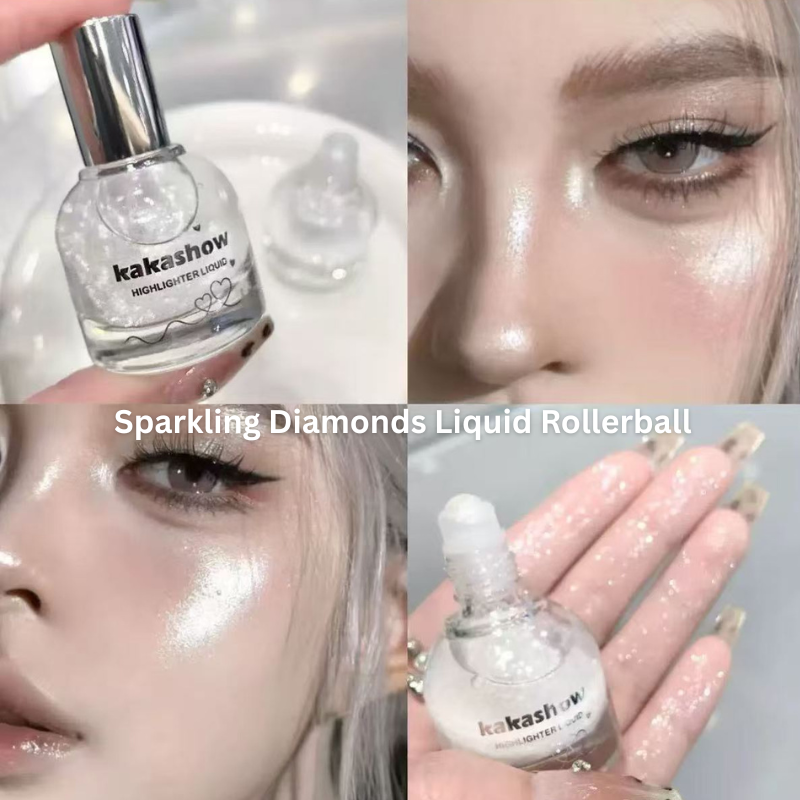 KAKASHOW Highlighter Liquid Rollerball | Non Sticky | Light & Smooth | Sparkling Diamonds