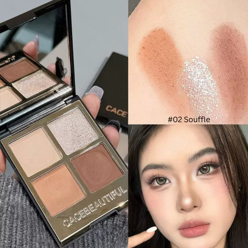 CACE Black Gold 4 Colour EyeshadowMakeup #02 Souffle
