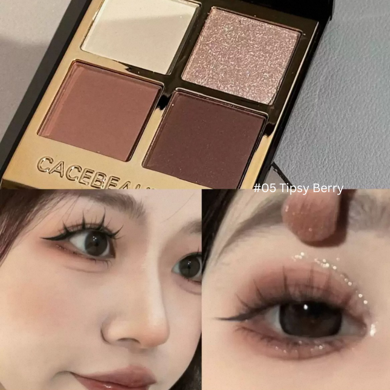 CACE Black Gold 4 Colour EyeshadowMakeup #05 Tipsy Berry