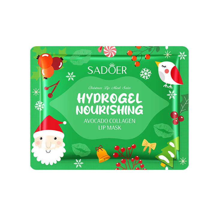 Saoder XMAS Collection  (Green) Hydrogel Nourishing Avocado Collagen Lip Mask 8g