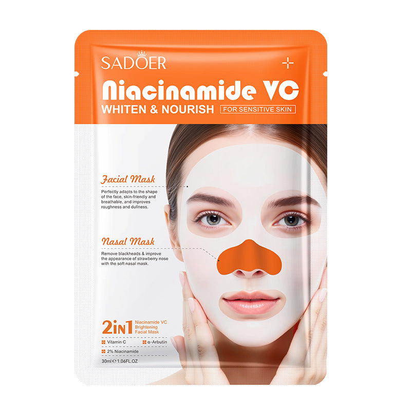 Sadoer Niacinamide VC Whiten & Nourish 2in1 Facial & Nasal Mask (For Sensitive Skin) 30ml