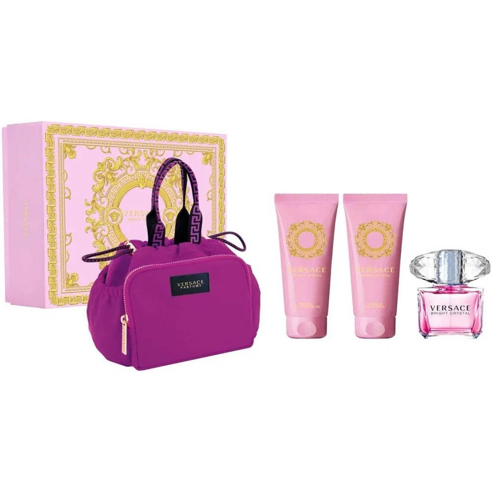 VERSACE BRIGHT CRYSTAL 4PC 90ml edt/BL100/SG100/BAG